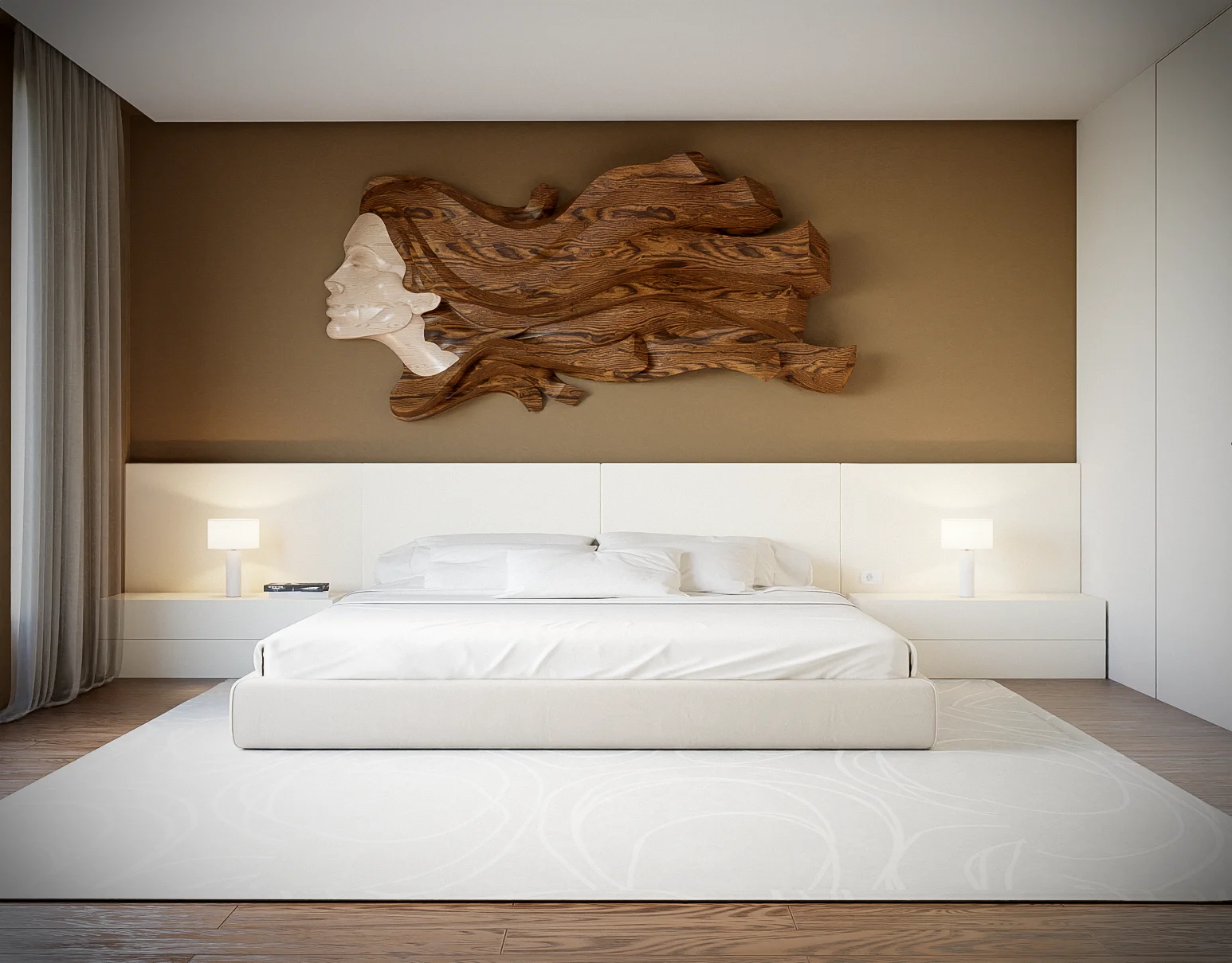 Esculturas de Madera en Dormitorio
