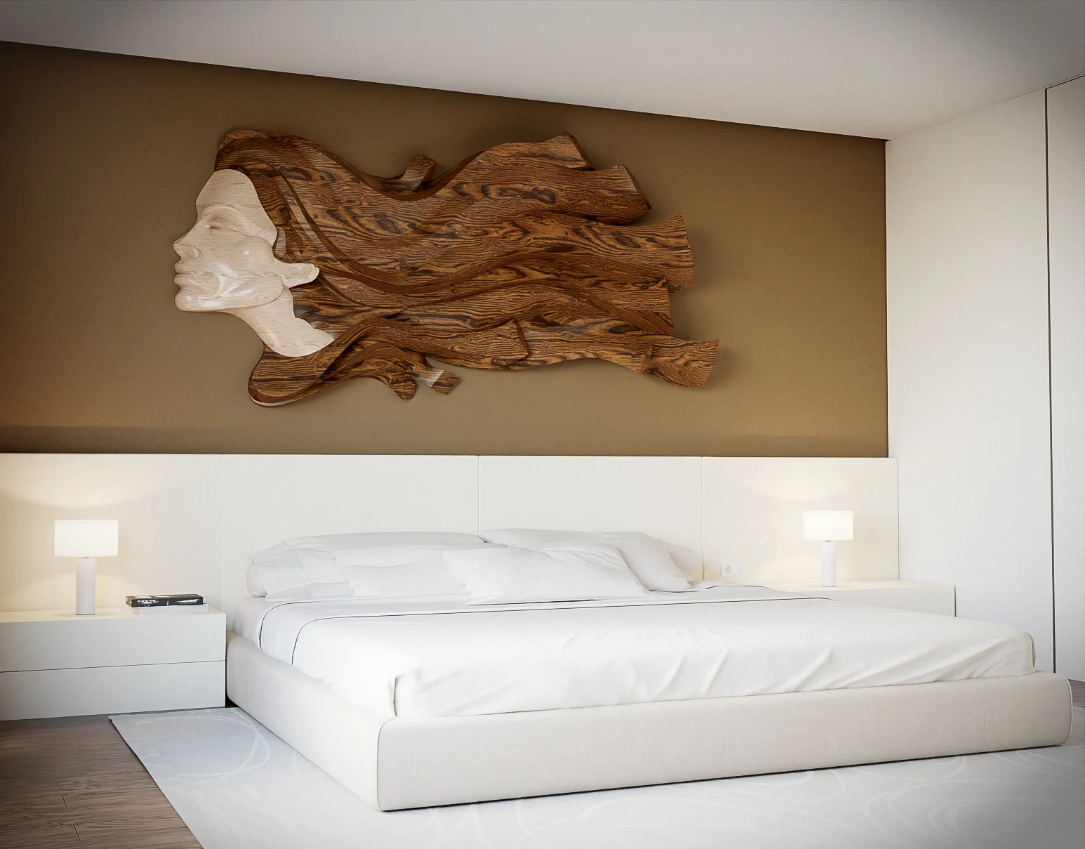 Esculturas de Madera en Dormitorio
